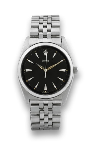 ROLEX - STEEL - OYSTER.Rolex, Oyster, case No. 1083604, Ref. 6424. Made in.the 1960's..Fine, center seconds, water-resistant, stainless steel.wristwatch with a stainless steel Jubilee bracelet with.deployant clasp..To be sold without reserve