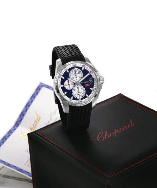 CHOPARD MILLE MIGLIA GTXL COMPETITOR.BRESCIA ROMA BRESCIA 2011.Chopard, Mille Miglia Competitor 2011, No. 236/376.movement No. 119644, case No. 1622144, Ref. 8459. Made.in a limited edition of 376 examples, sold on May 11th, 2011..Fine, self-winding, wate