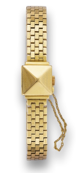 ROLEX, PRECISION.Rolex, Precision, Ref. 8685, 971680. Made in the 1950's..Fine, 18K yellow gold lady's wristwatch with hinged cover, concealed dial and an integral 18K yellow gold Rolex.link bracelet..To be sold without reserve