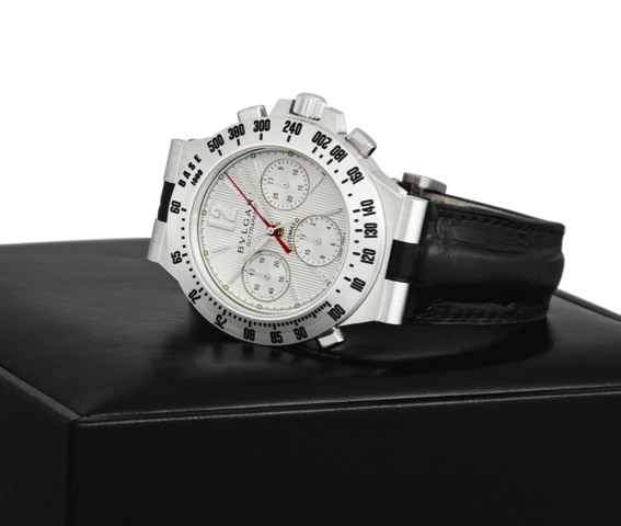 BULGARI, REF. CH.W.40.G.TA.RA, DIAGONO.RATTRAPANTE, WHITE GOLD.Bulgari, Rattrapante, Diagono Professional Terra.Automatic, Chronograph, No. 112, Ref CH.W.40.G.TA.RA..Sold on June 20, 2011..Fine and unusual, heavy, self-winding, water-resistant.18K white g