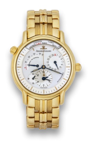 JAEGER-LECOULTRE, REF. 169.1.92 MASTER.GEOGRAPHIQUE.Jaeger-LeCoultre, Master Control 1000 Hours _.G_ographique, No. 1348, Ref. 169.1.92. Sold on May.21st, 1993..Very fine, World Time, center seconds, self-winding, water.resistant, 18k yellow gold wristwat