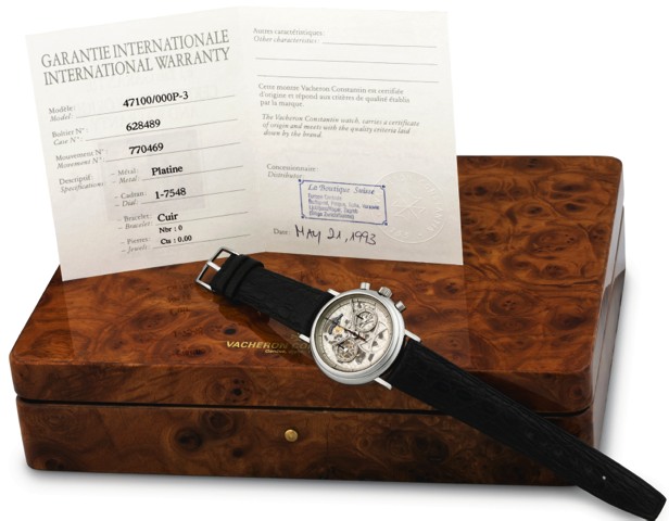 VACHERON CONSTANTIN, REF. 47100 SKELETONIZED CHRONOGRAPH PLATINUM.Vacheron Constantin, Gen