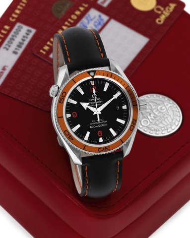 OMEGA REF. 22095000, PLANET OCEAN CO AXIAL.Omega Planet Ocean Orange Co Axial, Chronometer.600m/ 2000ft, No. 81864548, Ref. 22095000. Sold on.August 8, 2008..Fine, center seconds, self-winding, water resistant, stainless.steel diver