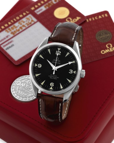 OMEGA REF. 2802.52.37, RAILMASTER XL.CO AXIAL, STEEL.Omega, Chronometer, Seamaster Aqua Terra.No. 80689269, Ref. 2802.52.37. Sold May 2, 2005..Fine, center seconds, self winding, water resistant to 150 m.stainless steel wristwatch with Co axial escapement