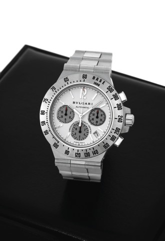 BULGARI REF. CH 40 S TA, STEEL CHRONOMETER.CHRONOGRAPH.Bulgari, Automatic, Diagono Professional, Chronometer.Officially Certified, case No. L 7017, Ref. CH 40 S TA. Made.in the 1990's..Fine, self-winding, water-resistant, stainless steel wristwatch.with o