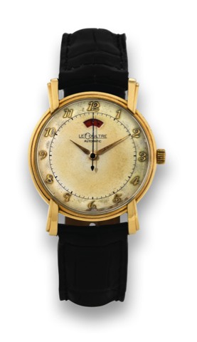 LECOULTRE POWER RESERVE.LeCoultre, Automatic, No. 597982, Ref. 7406. Made in.the 1950's..Fine, center seconds, self-winding, water-resistant, 10K goldfilled.wristwatch with 40-hour power reserve indication.