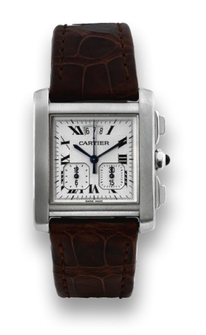 CARTIER REF. 2531 STEEL QUARTZ CHRONOGRAPH.Cartier, Tank Fran