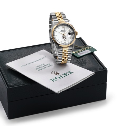 ROLEX REF. 16203 DATEJUST NICK PRICE EDITION.STAINLESS STEEL AND GOLD.Rolex, Oyster Perpetual, Datejust, Superlative Chronometer.Officially Certified, No. T705724, Ref. 16203. Made in a.limited edition of 200 pieces in 1996 in honor of Nick Price