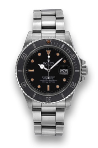 ROLEX REF. 1680000 SUBMARINER SPIDER DIAL.Rolex, Oyster Perpetual Date, Submariner, 1000 ft./ 300m..Superlative Chronometer, Officially Certified, case No..R240038, Ref. 168000. Made in 1988..Fine, center seconds, self-winding, water- resistant to 300 m.s