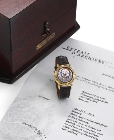 ULYSSE NARDIN ASTROLABIUM GALILEO GALILEI.Ulysse Nardin, Locle, Suisse, Astrolabium Galileo Galilei, movement No. 904-258, Ref. 951-22. Made in the 1990's..Very fine, rare and unusual, astronomic, self-winding, water-resistant, 18K yellow gold wristwatch 