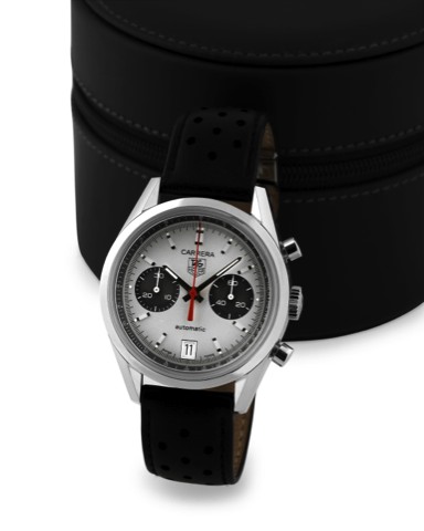 TAG HEUER CARRERA JACK HEUER LIMITED.EDITION STEEL.Tag Heuer, Automatic, No. 0721/1964,case No. ST8570.Ref. CV2117. Made in 2004 in a limited edition of 1964 pieces.to commemorate 40th anniversary of the Carrera..Fine and rare, water-resistant, self-windi