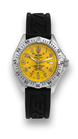 SUPER OCEAN.Breitling, Super Ocean Professional.Automatic, case No. 0182, Ref. A17045..Made circa 2004..Fine, self-winding, water-resistant.stainless steel wristwatch with date.gas-escape valve, and stainless steel.Breitling clasp..To be sold without rese