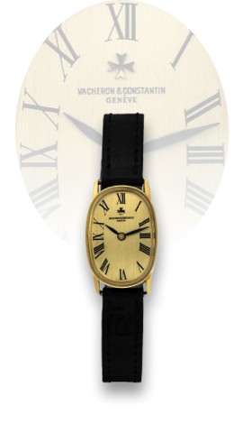 Vacheron Constantin, Geneve, case No. 520104.Ref. 18220. Made in the 1980s..Fine, vertical oval, 18K yellow gold lady