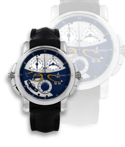 ULYSSE NARDIN SONATA CATHEDRAL DUAL TIME.Ulysse Nardin, Sonata Cathedral Dual Time, No. 020, Ref. 660-88. Sold on June 25, 2006. Production of this reference started in 2003..Very fine and unusual, large, thick, center seconds, two crowns, self-winding, w