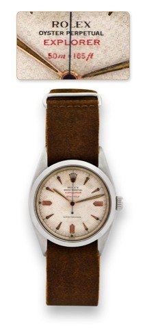 ROLEX - REF. 6298 – HONEYCOMB DIAL, RED.EXPLORER AND DEPTH.Rolex, Oyster Perpetual, Precision, case No. 929565, Ref..6298. Made in 1953..Fine and rare, center seconds, self-winding, water-resistant.stainless steel wristwatch.