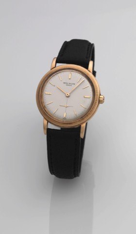 PATEK PHILIPPE REF. 3473 PINK GOLD.Patek Philippe Cie, Genève, No. 1112499, case No. 2629737, Ref. 3473. Made circa 1964. Very fine and very rare, self-winding.water-resistant, 18K pink gold wristwatch.