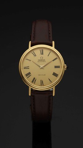 OMEGA REF. 7284 DE VILLE YELLOW GOLD.Omega, Automatic, De Ville, movement No. 35912195.Ref. 7284. Made in the 1980s..Fine and elegant, self-winding, 18K yellow gold wristwatch..To be sold without reserve