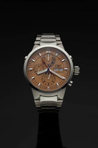 IWC REF. 3715 CHRONO-RATTRAPANTE STEEL.International Watch Co., Schaffhausen, Chrono-Rattrapante.Automatic, case No. 2838985, Ref. 3715. Made in 2002..Fine, self-winding, water-resistant, stainless steel wristwatch.with round button split-seconds chronogr