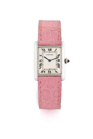 CARTIER TANK MECANIQUE PLATINUM.Cartier, Paris, Tank, case No. C80156, Ref. 1601. Made in the 1980s..Very fine, rectangular, thin, platinum wristwatch with an 18k white gold.Cartier deployant clasp.