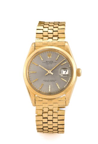 Rolex Ref 1507 Date Yellow Gold.Rolex, Oyster Perpetual Date, Superlative Chronometer officially Certified.case no. 1369062, ref. 1507. Made in 1966..Very fine and rare, center seconds, self-winding, water-resistant, 18K yellow gold.wristwatch with date a