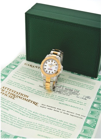 ROLEX - REF. 168623 - STEEL GOLD.YACHTMASTER – MID SIZE.Rolex, Oyster Perpetual Date, Yacht-Master, Superlative Chronometer, Officially Certified, case No. P632766, Ref. 168623. Made in 2000, sold on June 17th, 2001..Very fine, center seconds, self-wind
