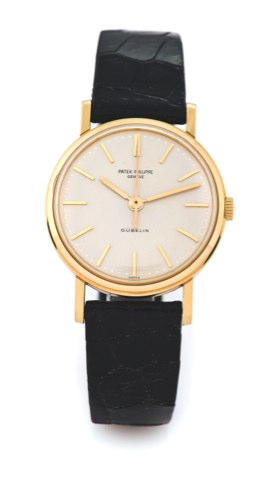 PATEK PHILIPPE REF. 3423.YELLOW GOLD – FOR GÜBELIN.Patek Philippe, Genève, movement No. 711314, case.No. 2640043, Ref. 3423, retailed by Gübelin. Made circa 1968..Very fine and rare, indirect center-seconds, 18K yellow gold.wristwatch with an 18K yellow g