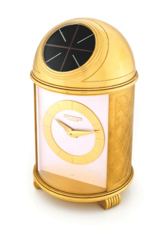 PATEK PHILIPPE DOME SOLAR CLOCK.Patek Philippe, Genève, Pendulette Dôme, Ref. 1739..Made circa 1960..Very fine, solar-powered and electro-mechanical.gilt brass table clock.
