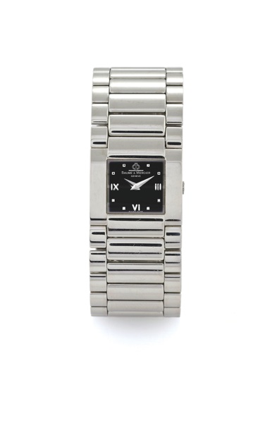 BAUME MERCIER LADY’S BRACELET WATCH.Baume Mercier, Catwalk, case No. 4179565, Ref. 36618. Made in the 2000’s..Fine, square, stainless steel lady’s quartz wristwatch with an integrated stainless steel Baume Mercier double deployant clasp..