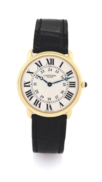 CARTIER RONDE SOLO.Cartier, Paris, ‘Louis Cartier Ronde Solo’, No. 068, Ref.0900 1. Made circa 2008..Fine, water-resistant, 18k yellow gold wristwatch with 24-hour dial and an 18k yellow gold Cartier deployant clasp.