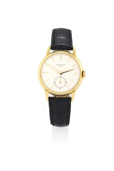 PATEK PHILIPPE REF 2510 OVERSIZE.Patek Philippe Cie, Genève, No. 720535, case No. 674297, Ref. 2510. Production.of this reference started in 1951. Very fine and rare, unusual, oversized 18K yellow.gold gentleman’s wristwatch with an 18K yello