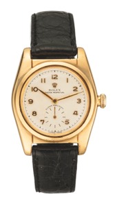 ROLEX REF. 2764. SUPER PRECISION YELLOW GOLD. Rolex, Oyster Perpetual, ‘’Super Precision’’, No. 21509, case. No. 593240, Ref. 2764. Made circa 1948.. Very fine, self-winding, water resistant, Yellow gold. wristwatch with gold plated Rolex buckle