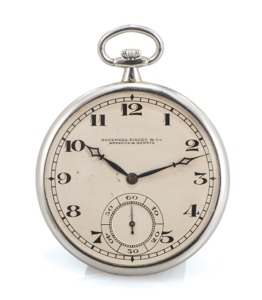 AUDEMARS PIGUET. POCKET WATCH PLATINUM. Audemars Piguet Co, No. 16893. Made in the 1910s.. Fine, slim, pocket watch.