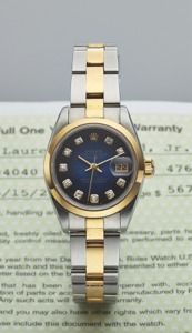 ROLEX REF. 69163 LADY DATEJUST. STEEL GOLD, DIAMOND DIAL. Rolex, Oyster Perpetual, Datejust, Superlative Chronometer. Officially Certified, case No. X947695, Ref. 69163. Made in 1992.. Fine, center seconds, self-winding, water resistant, stainless steel