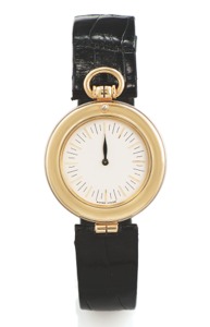 AUDEMARS PIGUET PHILOSOPHE. Audemars Piguet, Genève, “Philosophe”, case No. C 37028, Swiss. Patent No. 617816. Made in the 1990’s.. Fine and unusual, 18K yellow and white gold wristwatch with. single hand and rendez-vous indication and an 18K yellow gold.