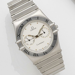 Constellation, Ref:396.1069, Case No.50273375, Circa 1990 6-jewel Cal.1444 quartz movement, white dial with gilt dot hour markers, black outer minute track, gilt baton hands with luminous inserts and black accents, centre seconds, subsidiary dials at 3 an
