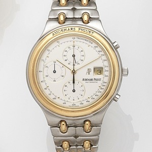 Case No.C38260, Circa 1985 51-jewel Cal.2126 automatic movement adjusted to temperature and 5 positions, cream dial with applied gilt dot hour markers, outer tachymetre scale, gilt baton hands with luminous inserts and centre chronograph hand, magnified d