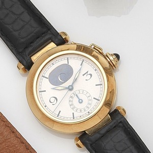 Pasha, Ref:30001, Case No.19860053, Circa 1995 Jewelled quartz movement, silvered dial with black baton hour markers and Arabic 3 and 9, black outer minute track, blued steel sword hands with luminous inserts and centre seconds, subsidiary dial at 6 for d
