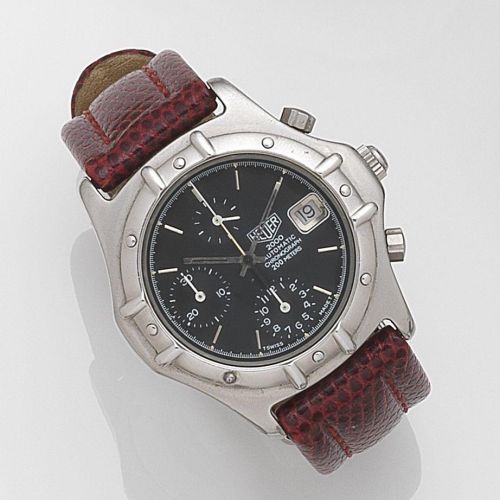 Heuer. A stainless steel automatic calendar chronograph wristwatch