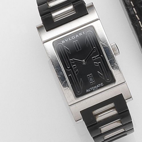 Bulgari. A stainless steel automatic calendar wristwatch