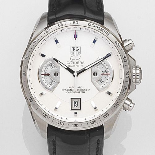TAG Heuer. A stainless steel automatic calendar chronograph wristwatch