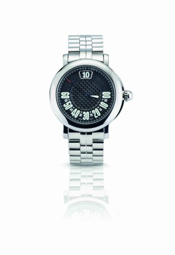 Gerald Genta. A fine stainless steel jump hour calendar automatic bracelet watch