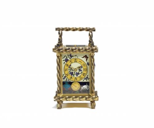A rare and unusual late 19th century French carriage clock for the Chinese market