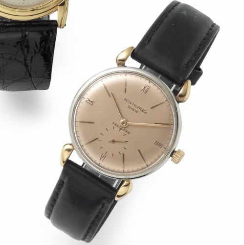 Patek Philippe. A stainless steel and 18ct rose gold manual wind wristwatch