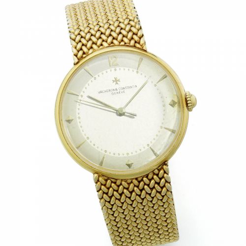 Vacheron Constantin. A fine and rare 18ct gold manual wind bracelet watch