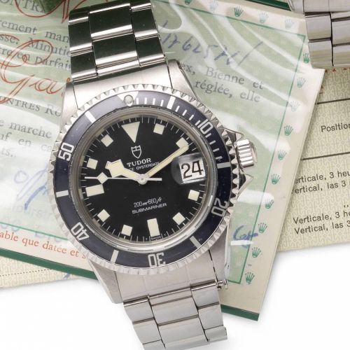 Tudor. A stainless steel self-winding calendar bracelet watch with presentation case, original guarantee and 1996 service receipt
