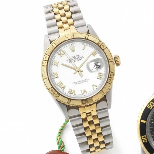 Rolex. A stainless steel automatic calendar bracelet watch