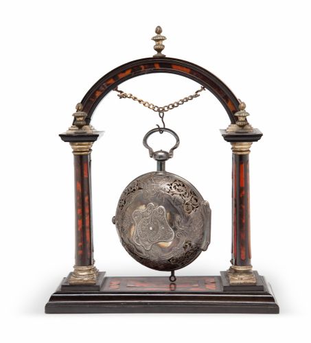 Gautier A Paris. A fine repousse silver quarter repeating coach watch with alarm
