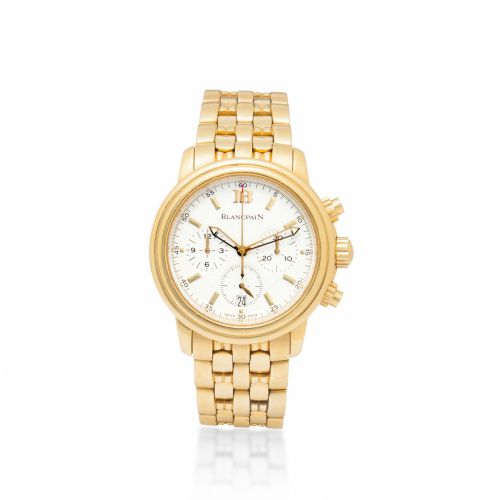 Blancpain. An 18K gold automatic chronograph with bracelet