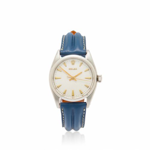 Rolex. A stainless steel center seconds wristwatch