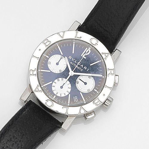 Bulgari. A stainless steel automatic calendar chronograph wristwatch
